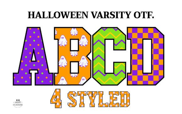 Halloweenvarsity Checkered: A Bold Color Font for Creative Projects